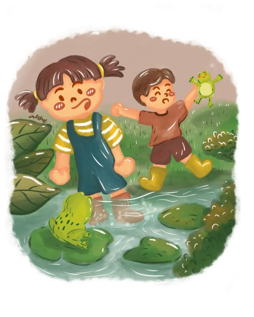 Warm tea moment illustration